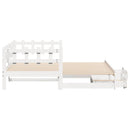 daybed med udtræk og skuffer uden madras 90x200 cm hvid