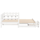 daybed med udtræk og skuffer uden madras 90x190 cm hvid