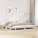 sengeramme uden madras 200x200 cm massivt fyrretræ hvid