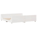 sengeramme uden madras 200x200 cm massivt fyrretræ hvid