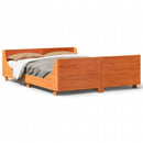 sengeramme uden madras 140x190 cm massivt fyrretræ gyldenbrun