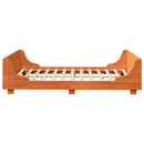 sengeramme uden madras 140x190 cm massivt fyrretræ gyldenbrun