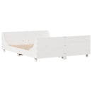 sengeramme uden madras 135x190 cm massivt fyrretræ hvid