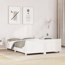 sengeramme uden madras 135x190 cm massivt fyrretræ hvid