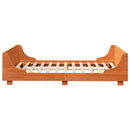 sengeramme uden madras 135x190 cm massivt fyrretræ brun
