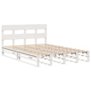 sengeramme uden madras 150x200 cm massivt fyrretræ hvid