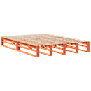 sengeramme uden madras 135x190 cm massivt fyrretræ brun