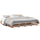 sengeramme uden madras 200x200 cm massivt fyrretræ gyldenbrun