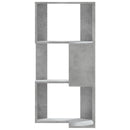 bogreol til hjørne 50x50x102cm 3hylder konstrueret træ betongrå