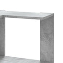 bogreol til hjørne 50x50x102cm 3hylder konstrueret træ betongrå