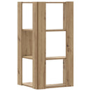 bogreol til hjørne 50x50x102 cm 3 hylder konstrueret træ egetræ