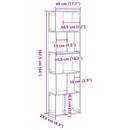 bogreol 45x23,5x162,5 cm 5 hylder konstrueret træ sonoma-eg