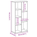 bogreol 50x25x105 cm konstrueret træ sonoma-eg