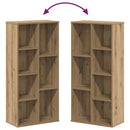 bogreol 50x25x105 cm konstrueret træ egetræsfarve