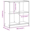 skab 68,5x32x75 cm konstrueret træ røget egetræ