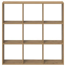bogreol 102x32x102 cm konstrueret træ egetræsfarve