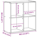 skab 68,5x32x68,5 cm konstrueret træ grå sonoma-eg