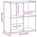 skab 68,5x32x68,5 cm konstrueret træ antikt træ