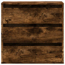 kommode til hjørne 60x41x58 cm konstrueret træ røget egetræ