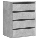 kommode til hjørne 60x41x76 cm konstrueret træ betongrå