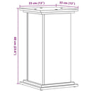 plantestativ 33x33x60 cm konstrueret træ gammelt egetræslook