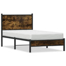 sengeramme uden madras 90x200 cm metal røget egetræsfarve