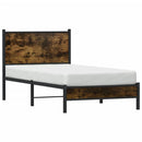 sengeramme uden madras 90x200 cm metal røget egetræsfarve