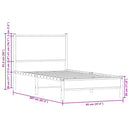 sengeramme uden madras 90x200 cm metal røget egetræsfarve