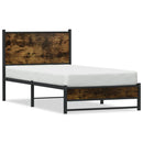 sengeramme uden madras 90x190 cm metal røget egetræsfarve