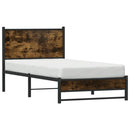 sengeramme uden madras 90x190 cm metal røget egetræsfarve