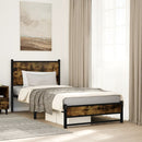sengeramme uden madras 90x190 cm metal røget egetræsfarve