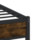 sengeramme uden madras 100x190 cm metal røget egetræsfarve