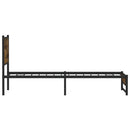 sengeramme uden madras 107x203 cm metal røget egetræsfarve