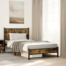 sengeramme uden madras 107x203 cm metal røget egetræsfarve