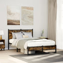 sengeramme uden madras 120x190 cm metal røget egetræsfarve