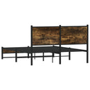 sengeramme uden madras 140x190 cm metal røget egetræsfarve