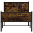 sengeramme uden madras 80x200 cm metal røget egetræsfarve