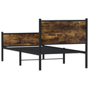 sengeramme uden madras 90x200 cm metal røget egetræsfarve