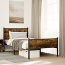 sengeramme uden madras 100x190 cm metal røget egetræsfarve