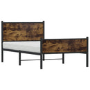 sengeramme uden madras 100x200 cm metal røget egetræsfarve