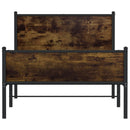 sengeramme uden madras 100x200 cm metal røget egetræsfarve