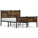 sengeramme uden madras 120x200 cm metal røget egetræsfarve