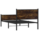 sengeramme uden madras 120x200 cm metal røget egetræsfarve