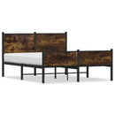 sengeramme uden madras 137x190 cm metal røget egetræsfarve