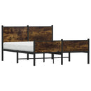 sengeramme uden madras 137x190 cm metal røget egetræsfarve
