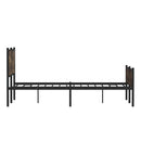 sengeramme uden madras 137x190 cm metal røget egetræsfarve