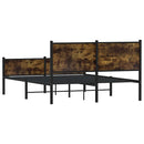 sengeramme uden madras 140x200 cm metal røget egetræsfarve
