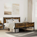 sengeramme uden madras 140x200 cm metal røget egetræsfarve