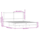 sengeramme uden madras 140x190 cm metal sonoma-eg