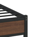 sengeramme 120x190 cm uden madras metal brun egetræsfarve